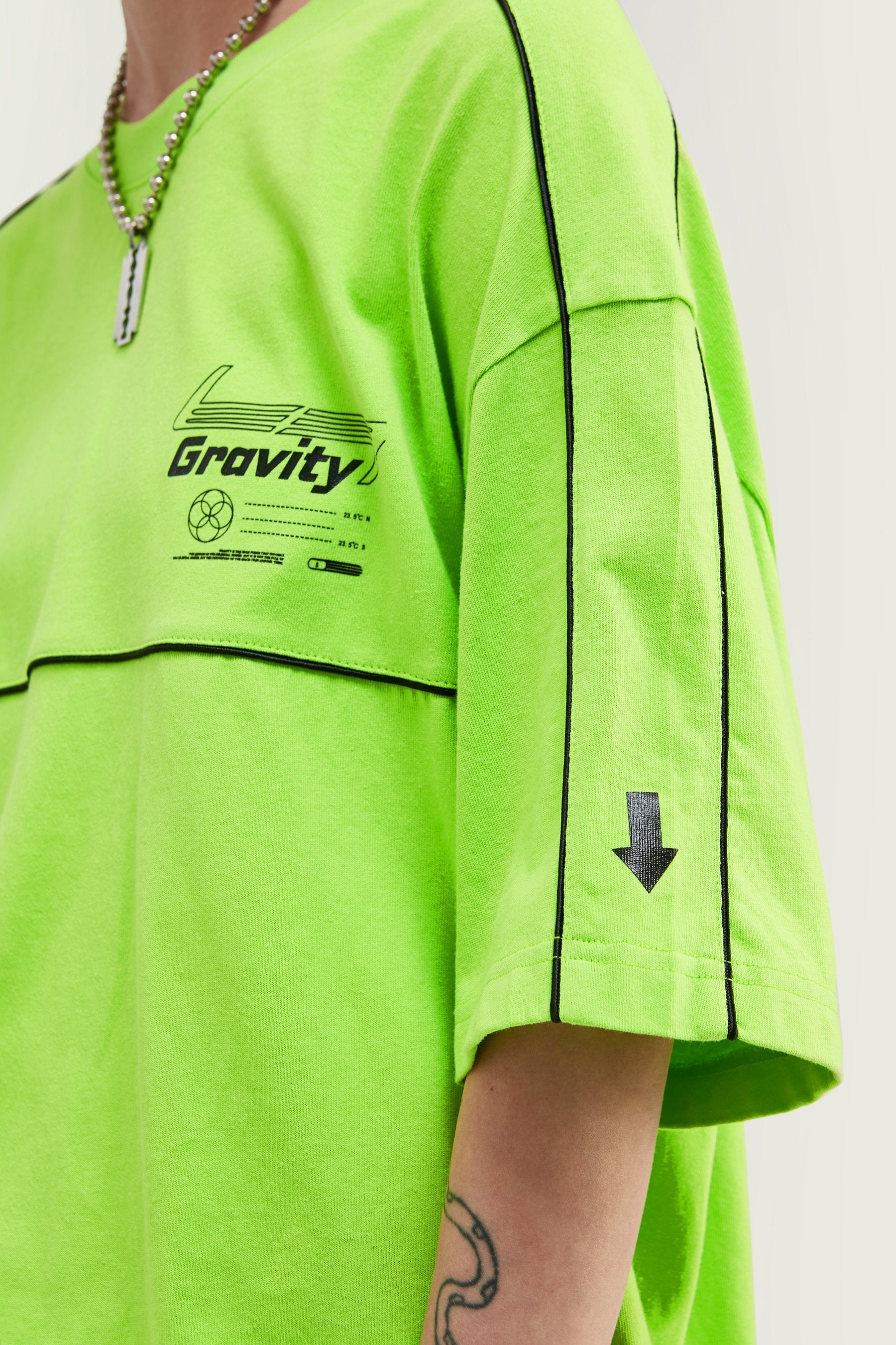 T-shirt oversize avec logo en relief - Vert
