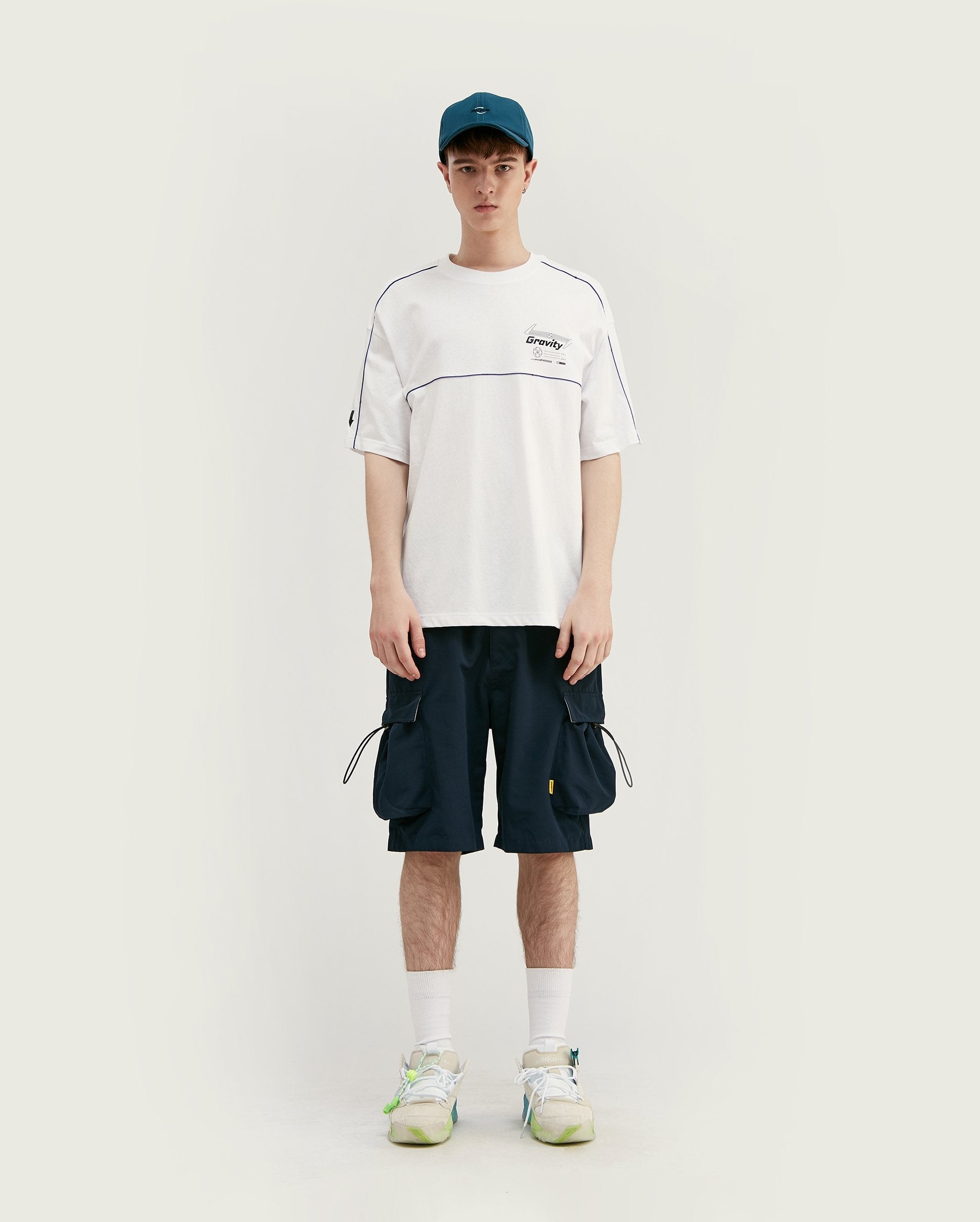 T-shirt oversize avec logo en relief - Blanc