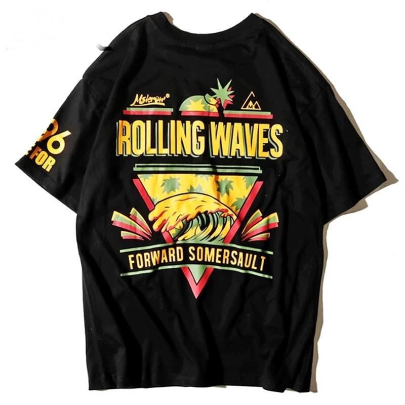 T-shirt imprimé ROLLING WAVES